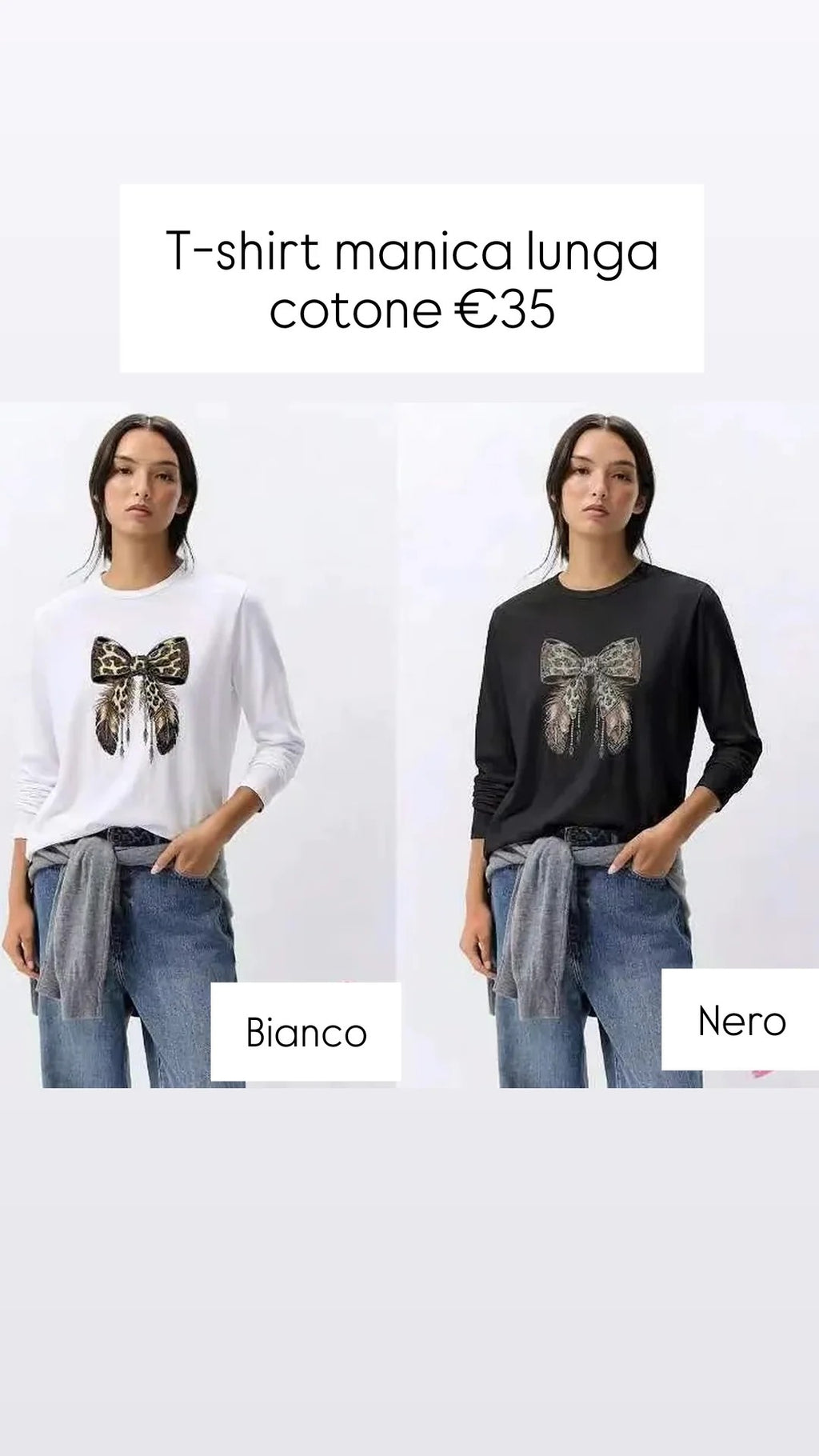 T-shirt fiocco leopardato