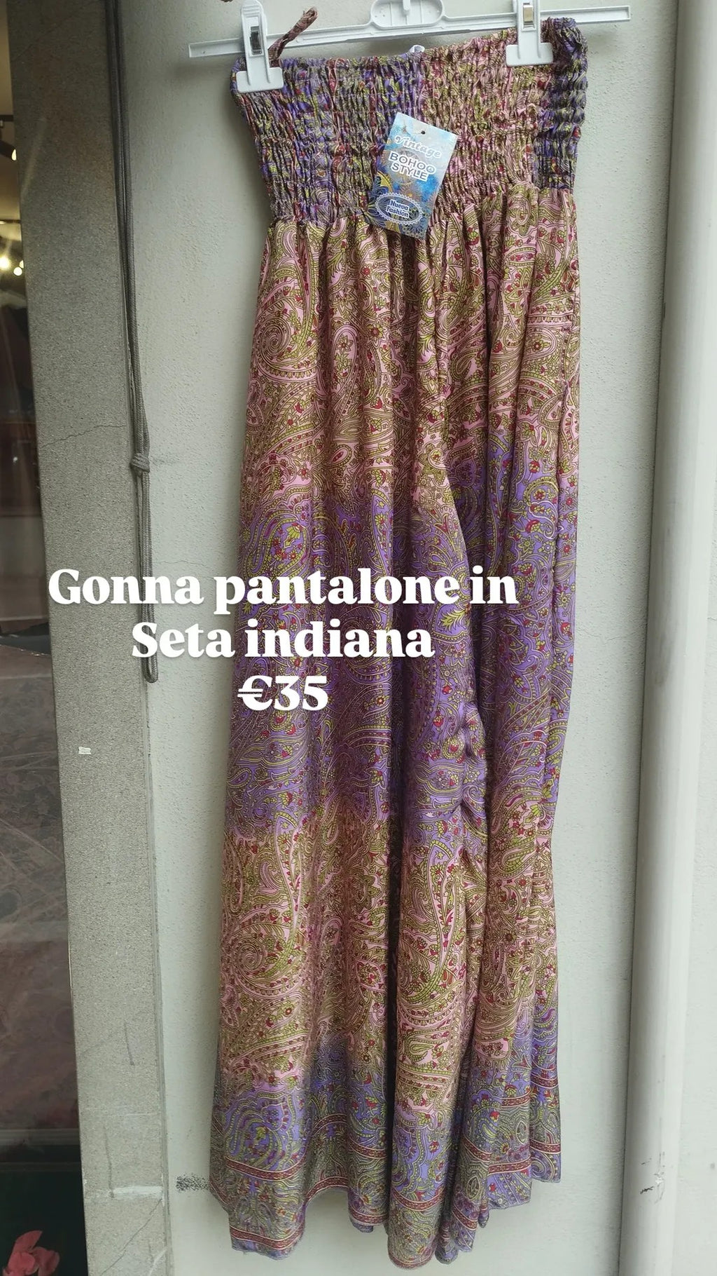 Gonna pantalone in seta indiana