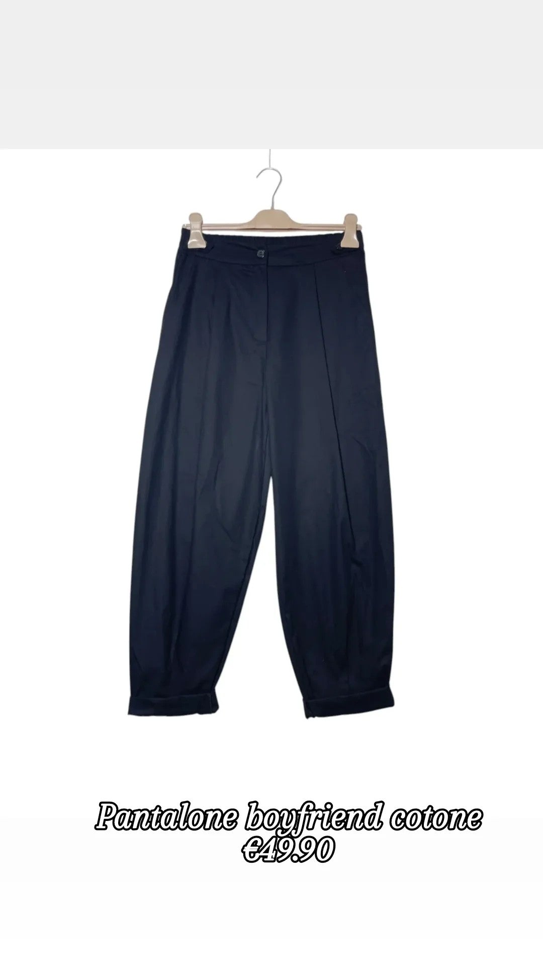 Pantalone boyfriend cotone