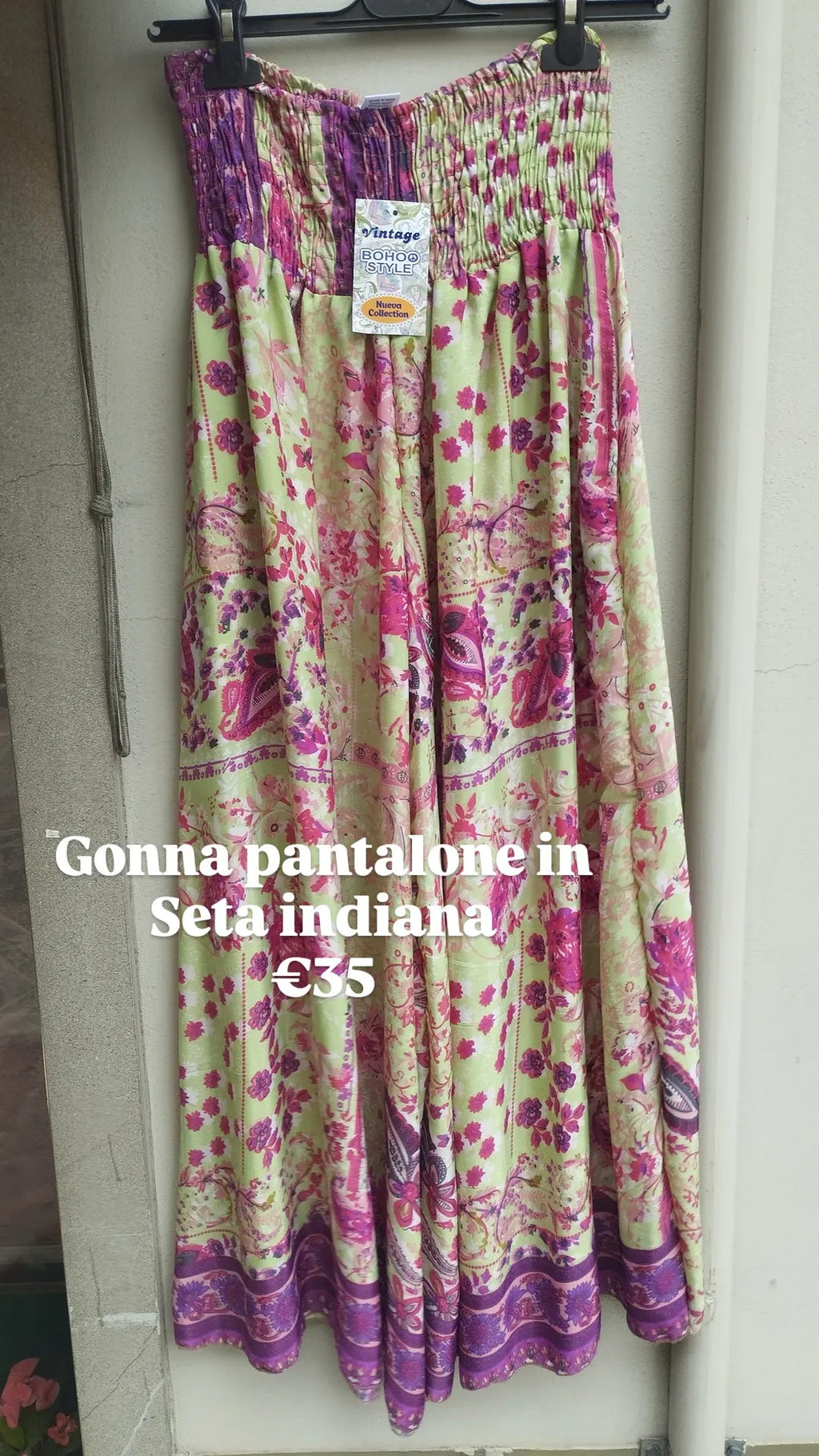 Gonna pantalone in seta indiana