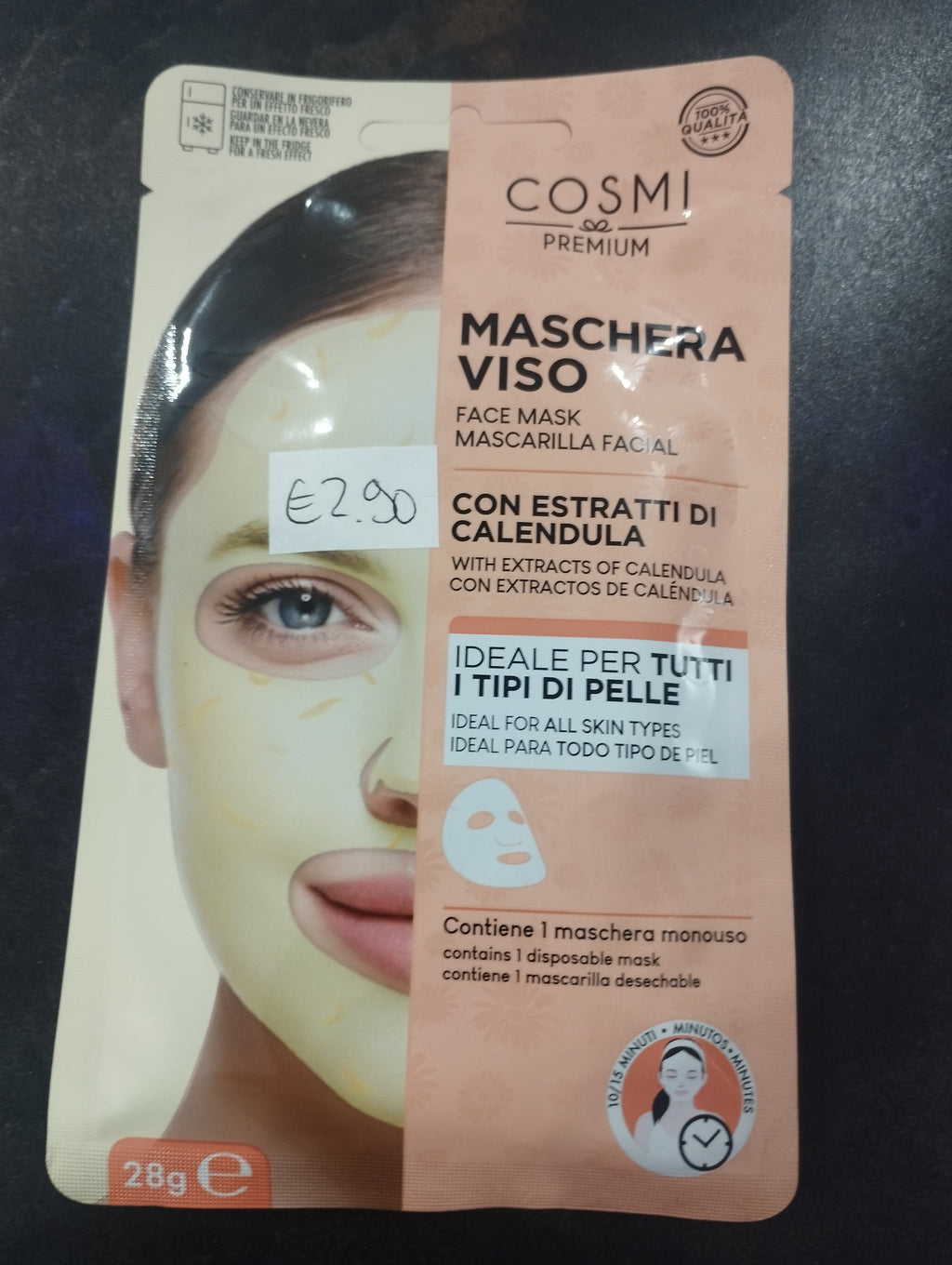 Maschera viso estratto di calendula