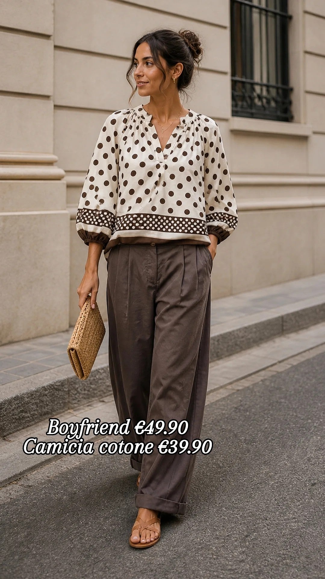 Pantalone boyfriend cotone
