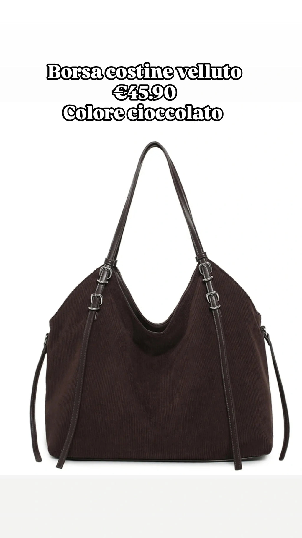 Shopper a costine di velluto