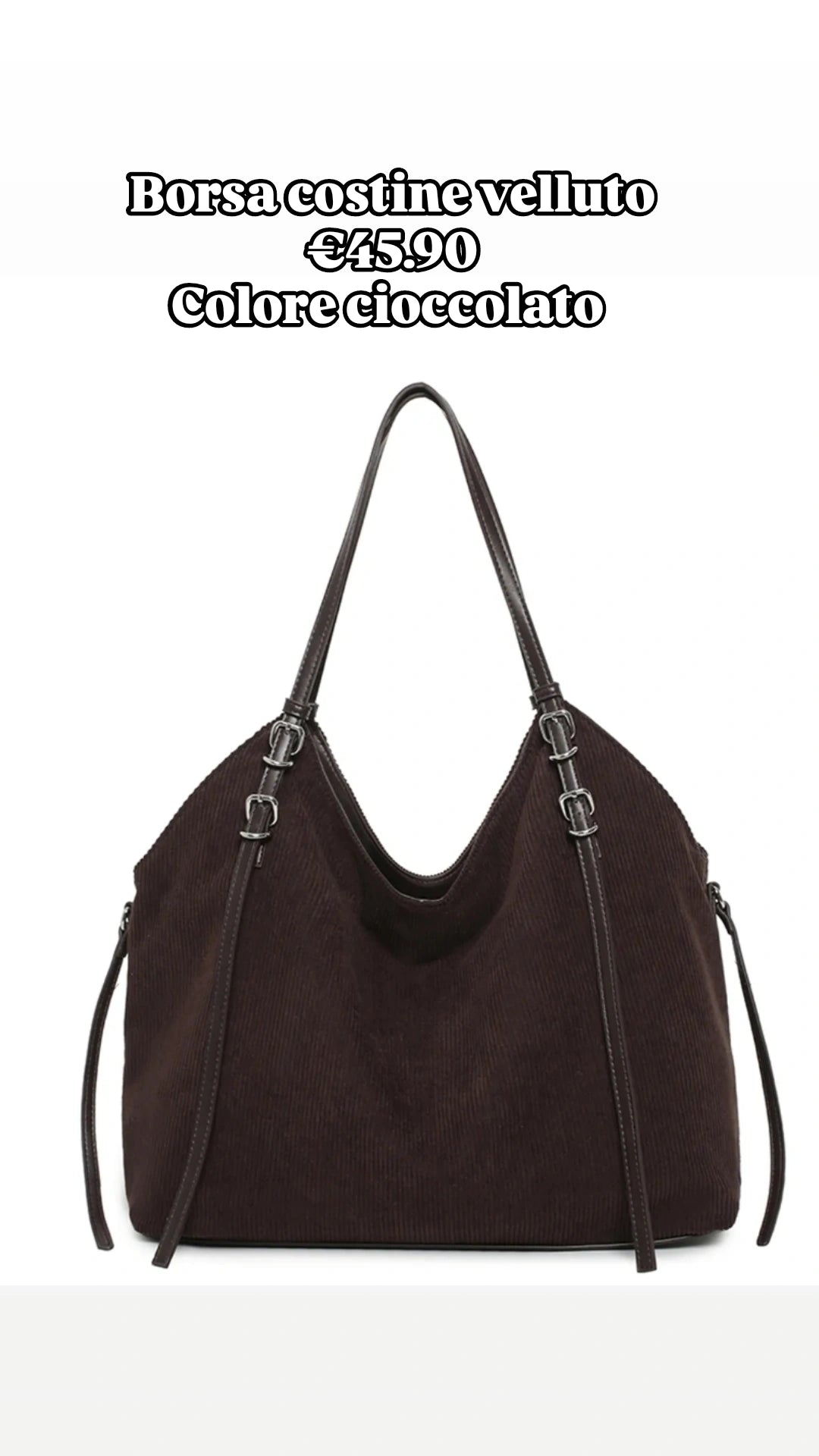 Shopper a costine di velluto