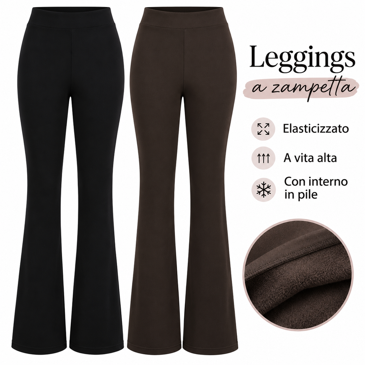 Leggings zampetta felpati