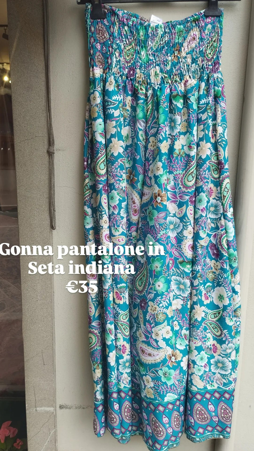 Gonna pantalone in seta indiana