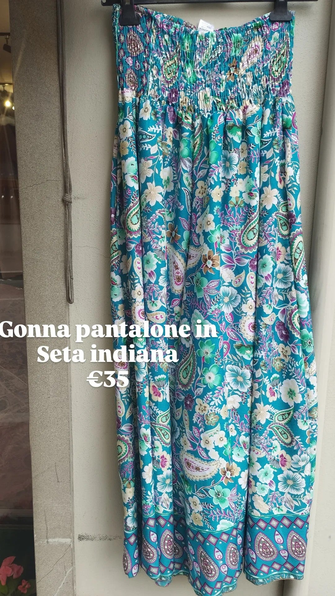 Gonna pantalone in seta indiana
