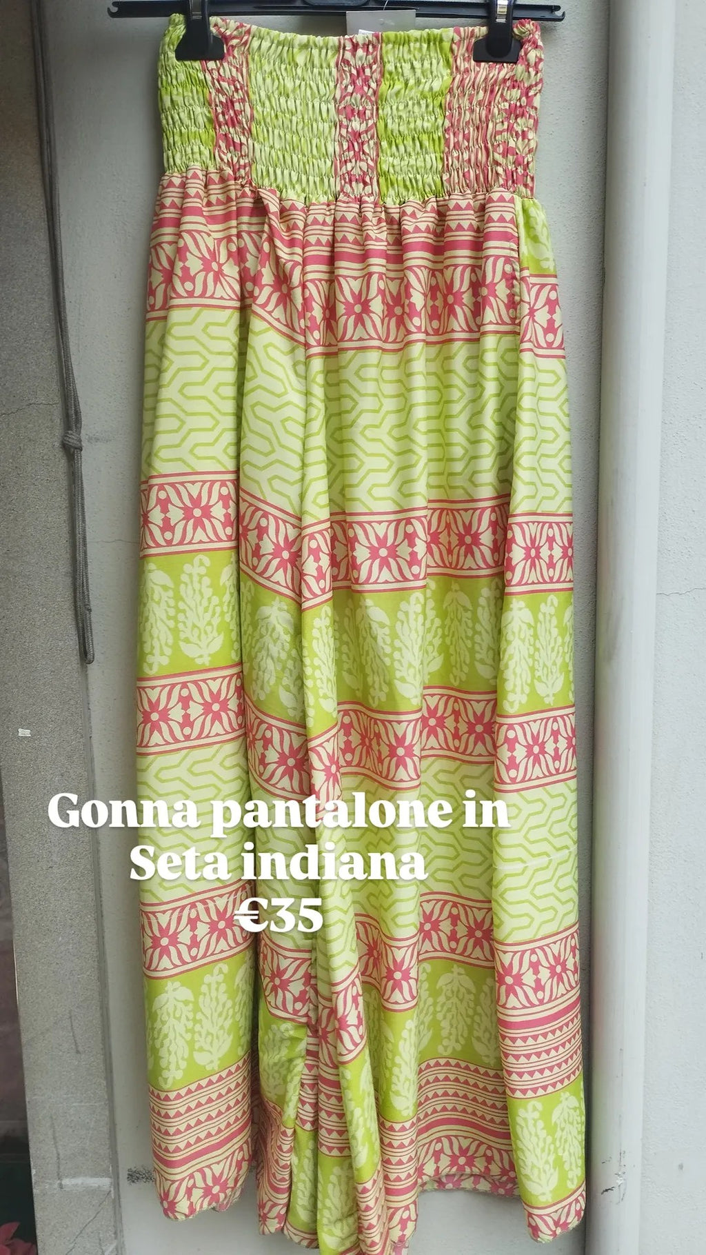 Gonna pantalone in seta indiana
