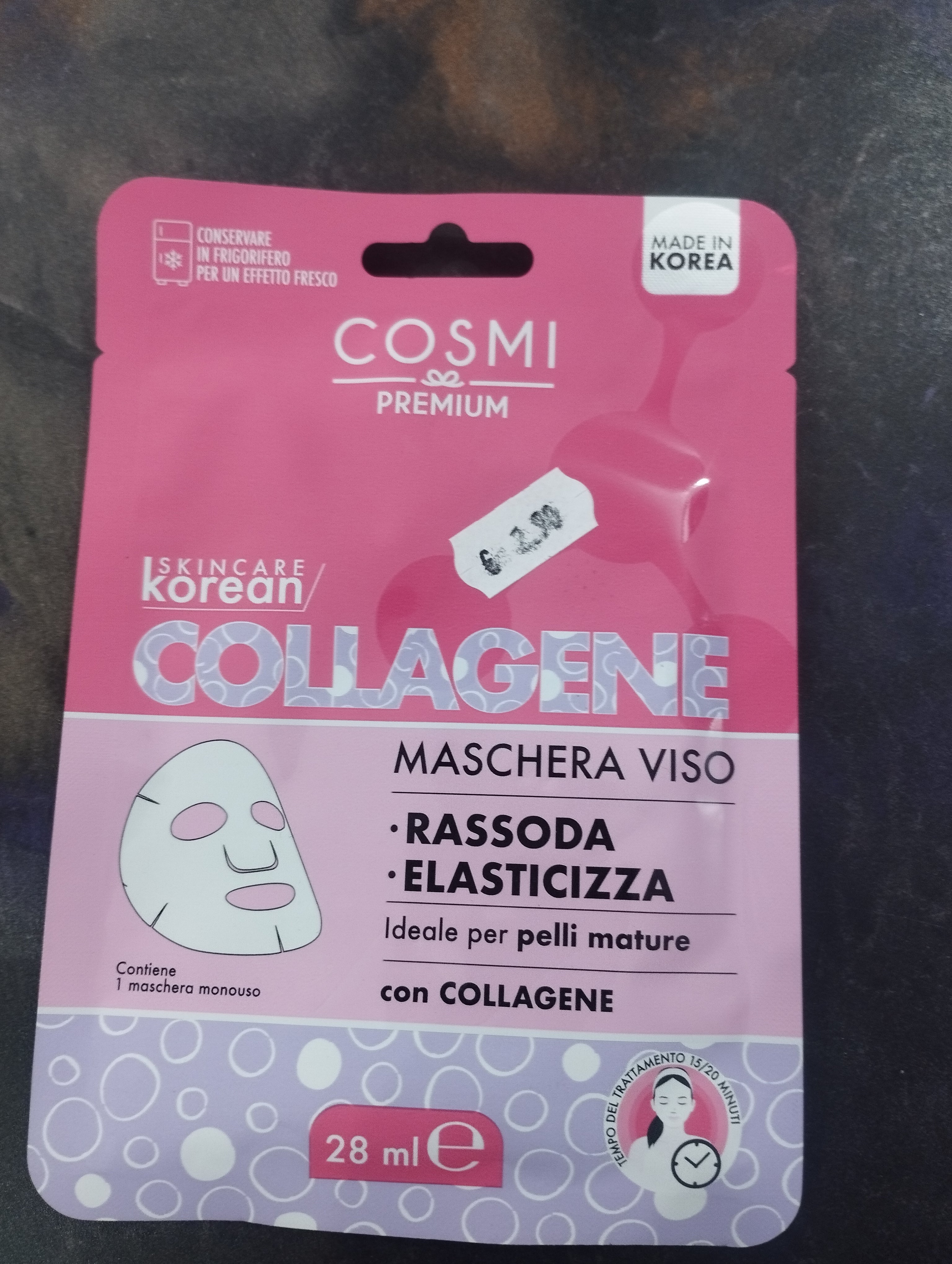 Maschera viso collagene
