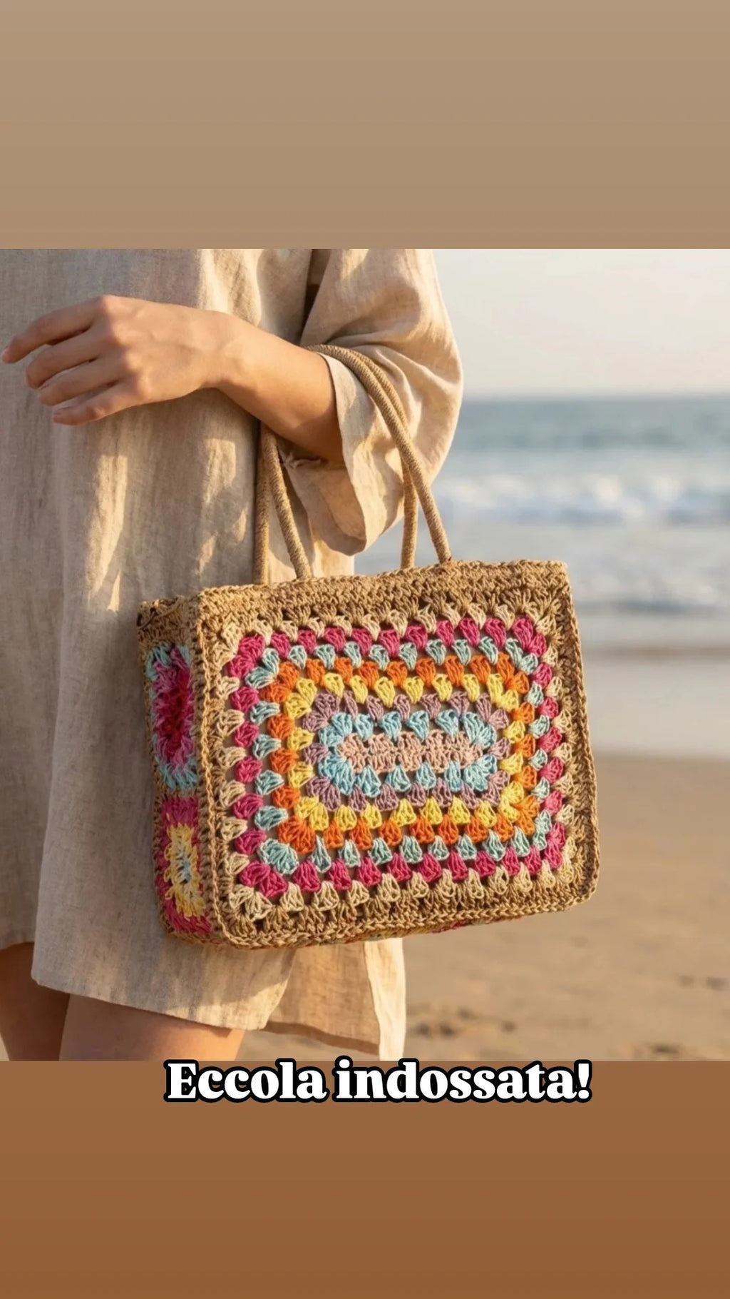 Borsa mattonella rafia