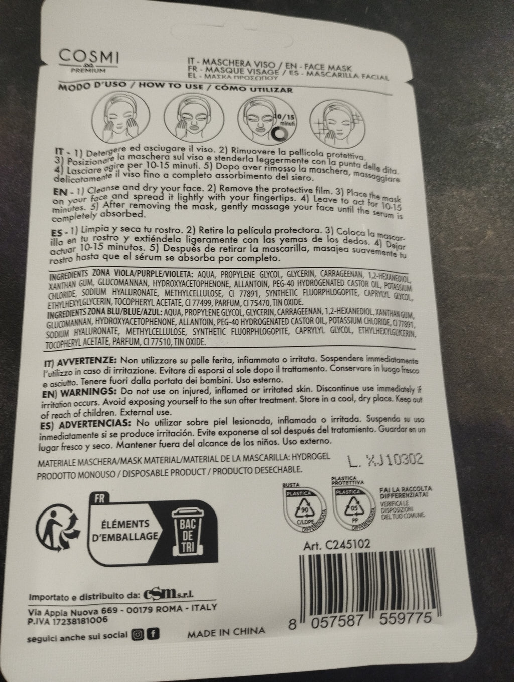 Maschera viso doppia funzione