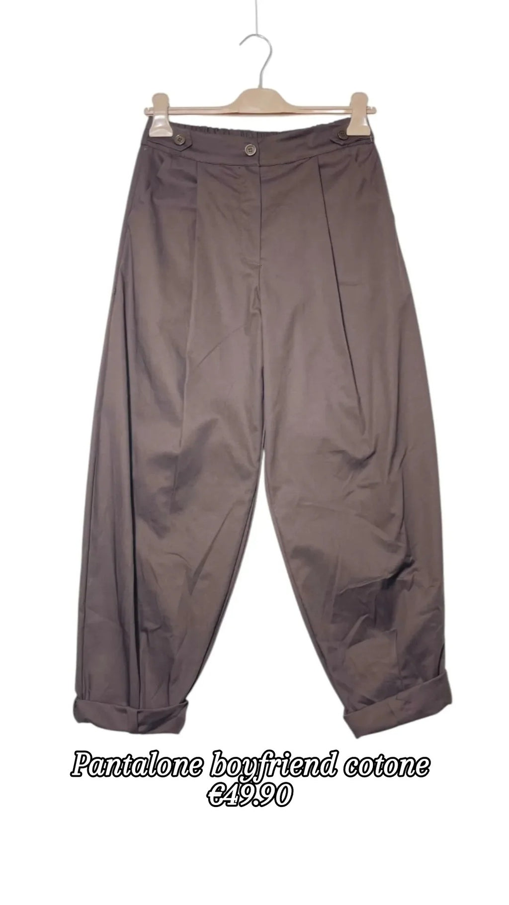 Pantalone boyfriend cotone