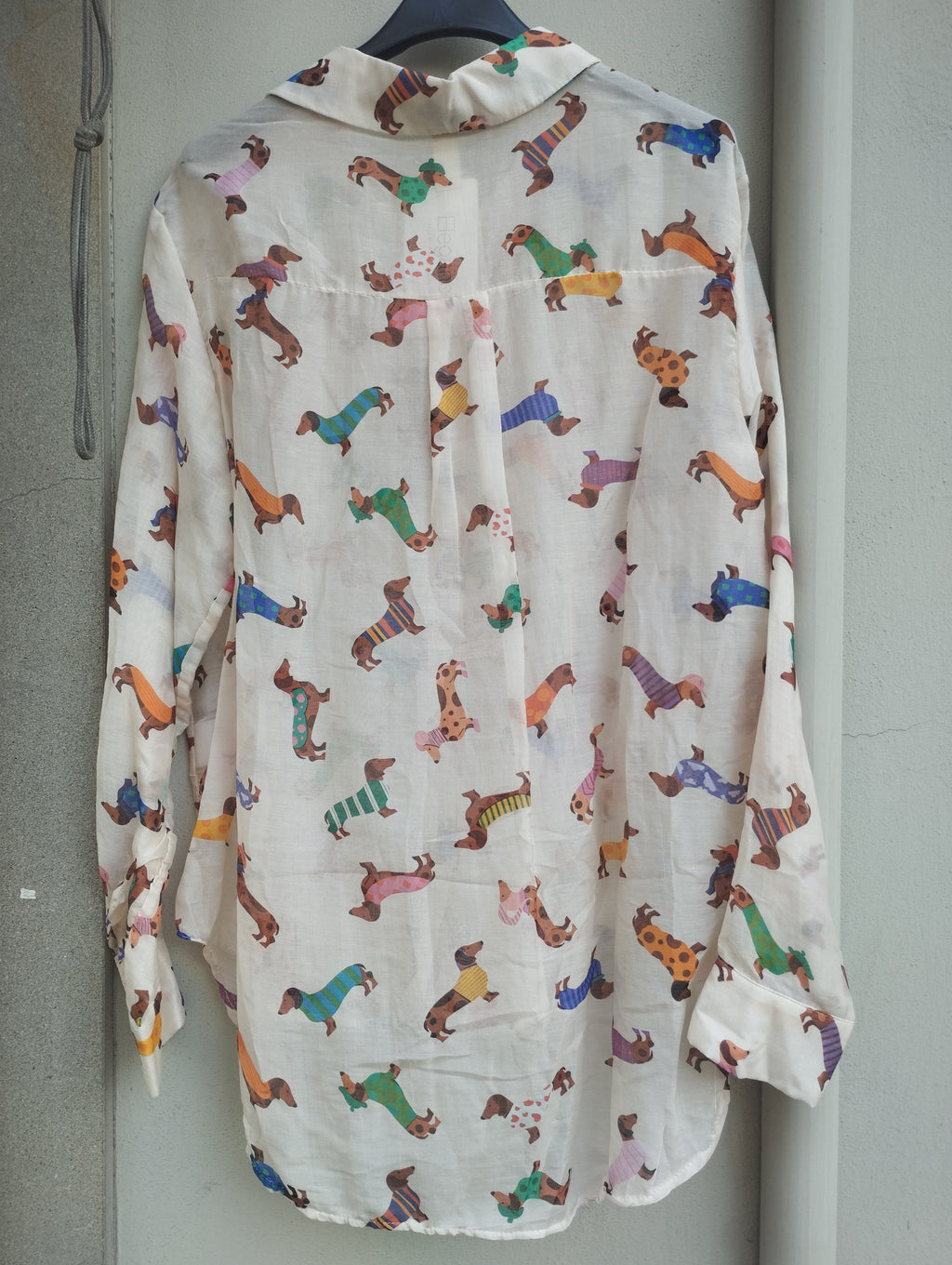 Camicia misto seta con bassotti