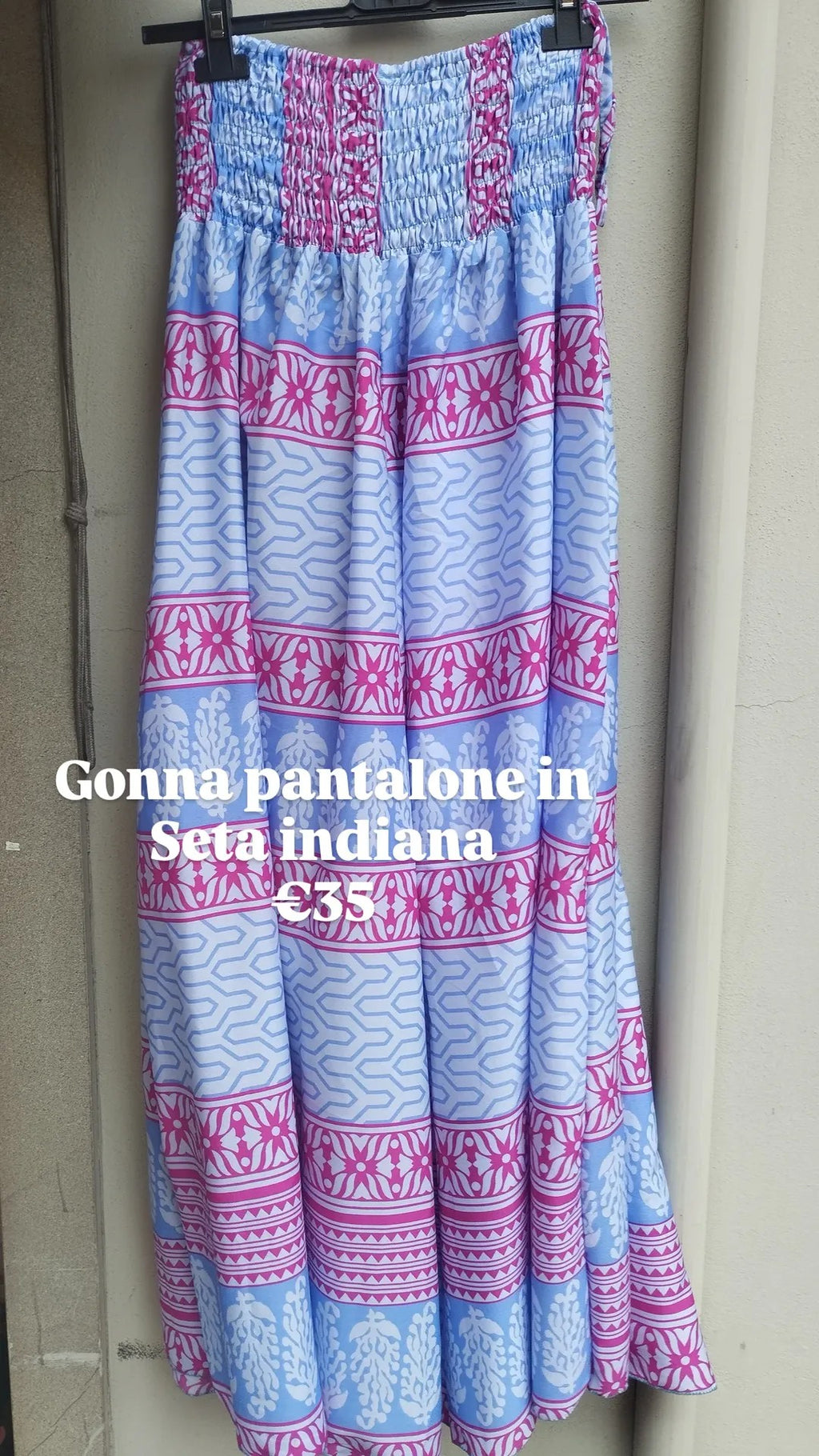 Gonna pantalone in seta indiana