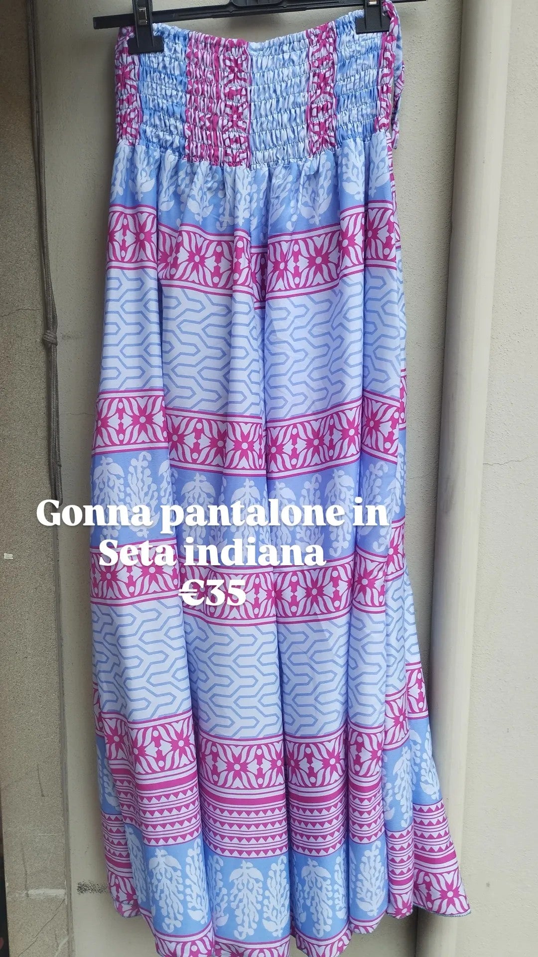 Gonna pantalone in seta indiana