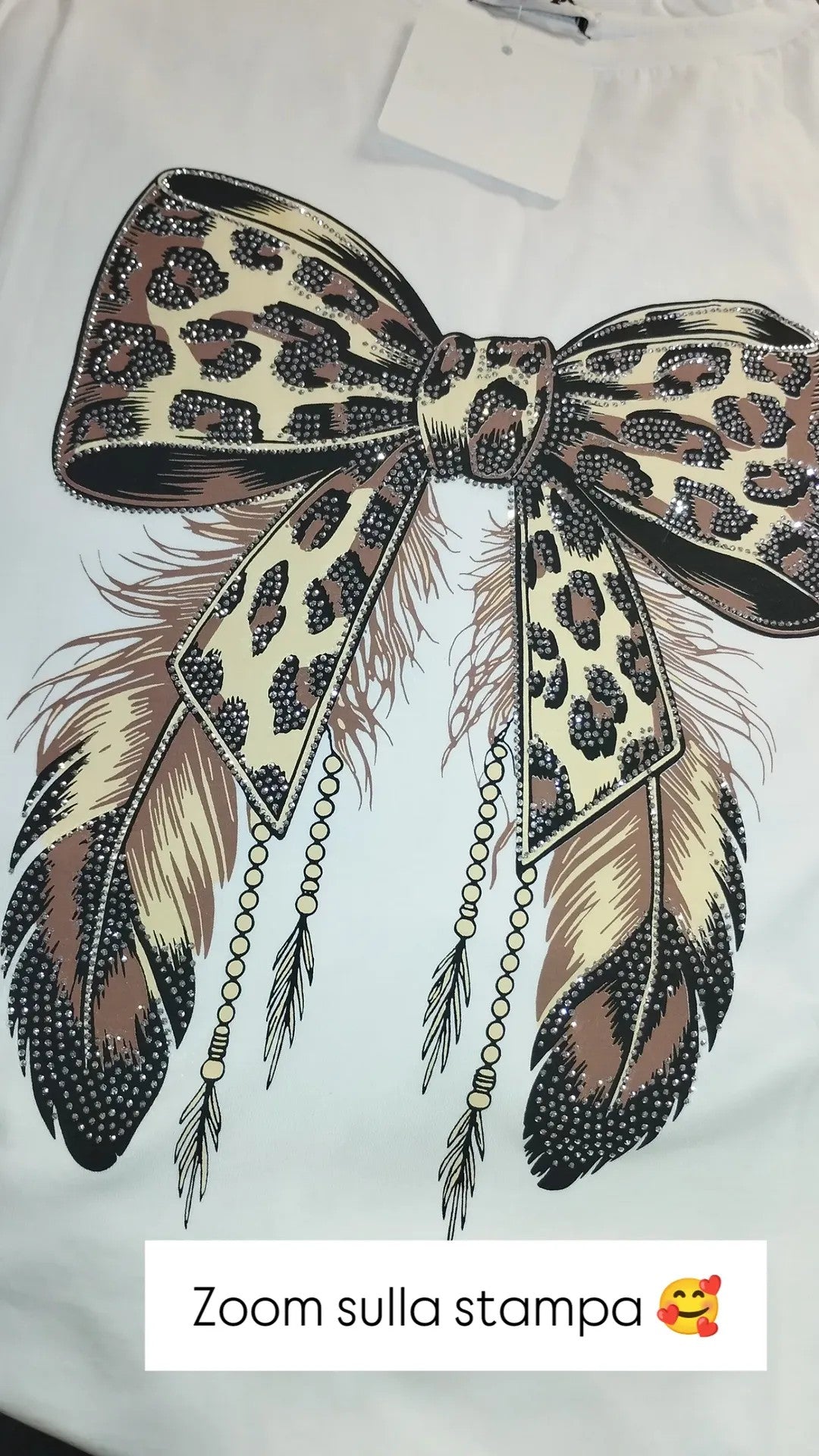 T-shirt fiocco leopardato