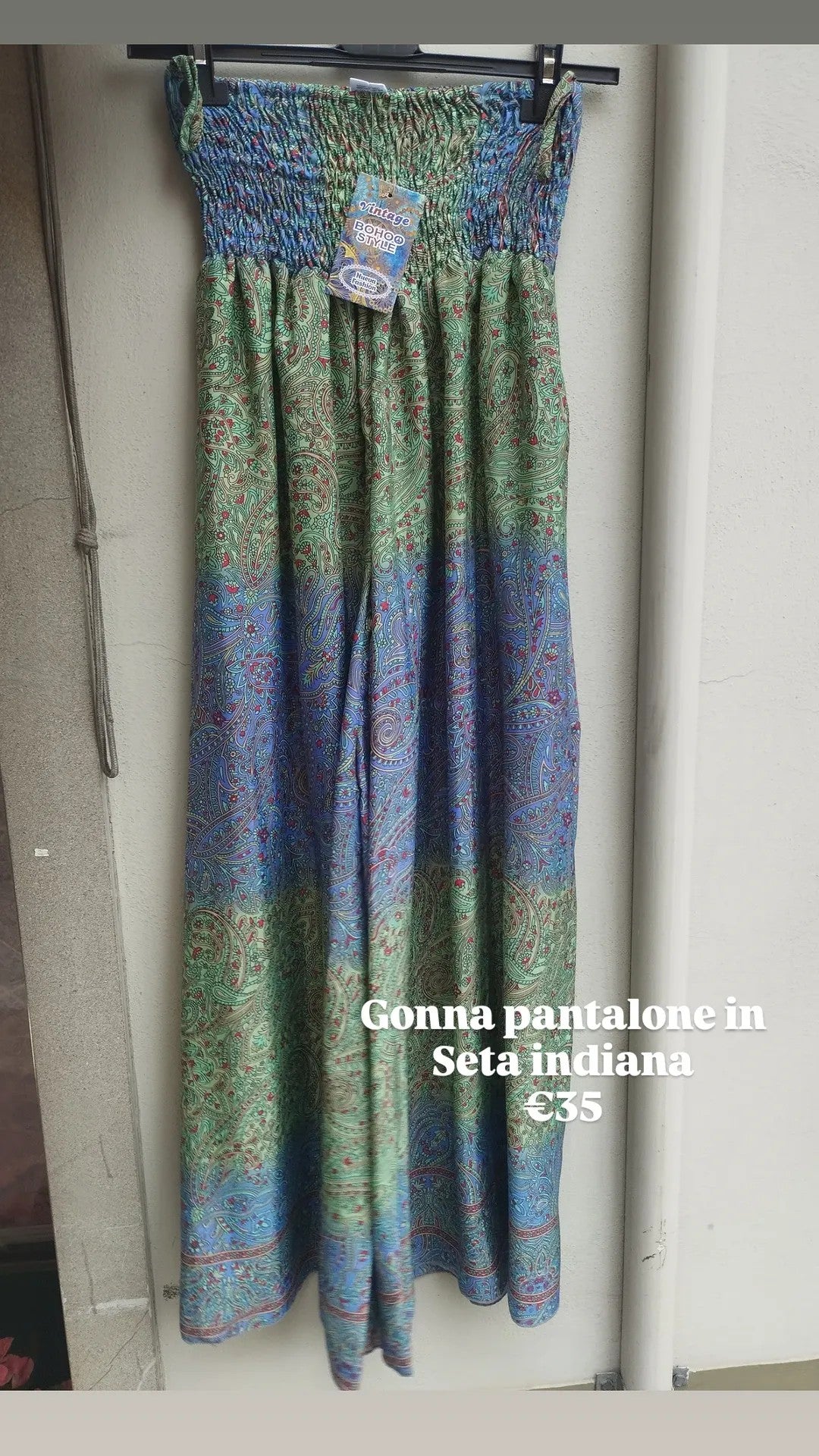 Gonna pantalone in seta indiana