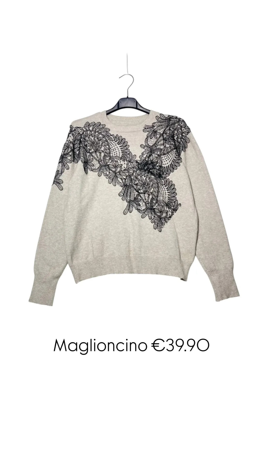 Maglioncino con inserti pizzo