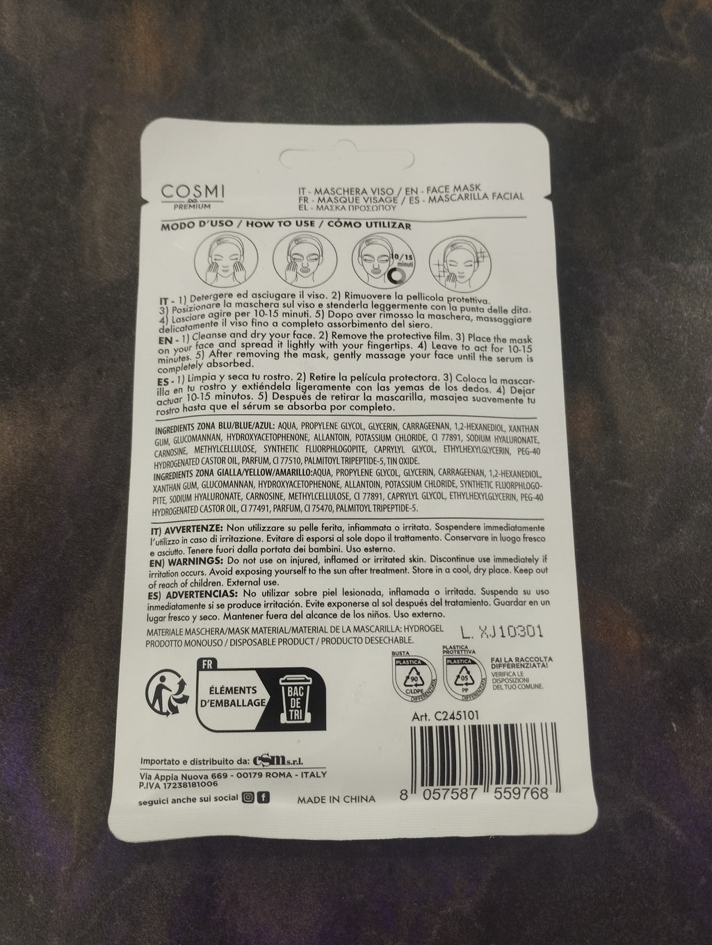 Maschera viso doppia funzione