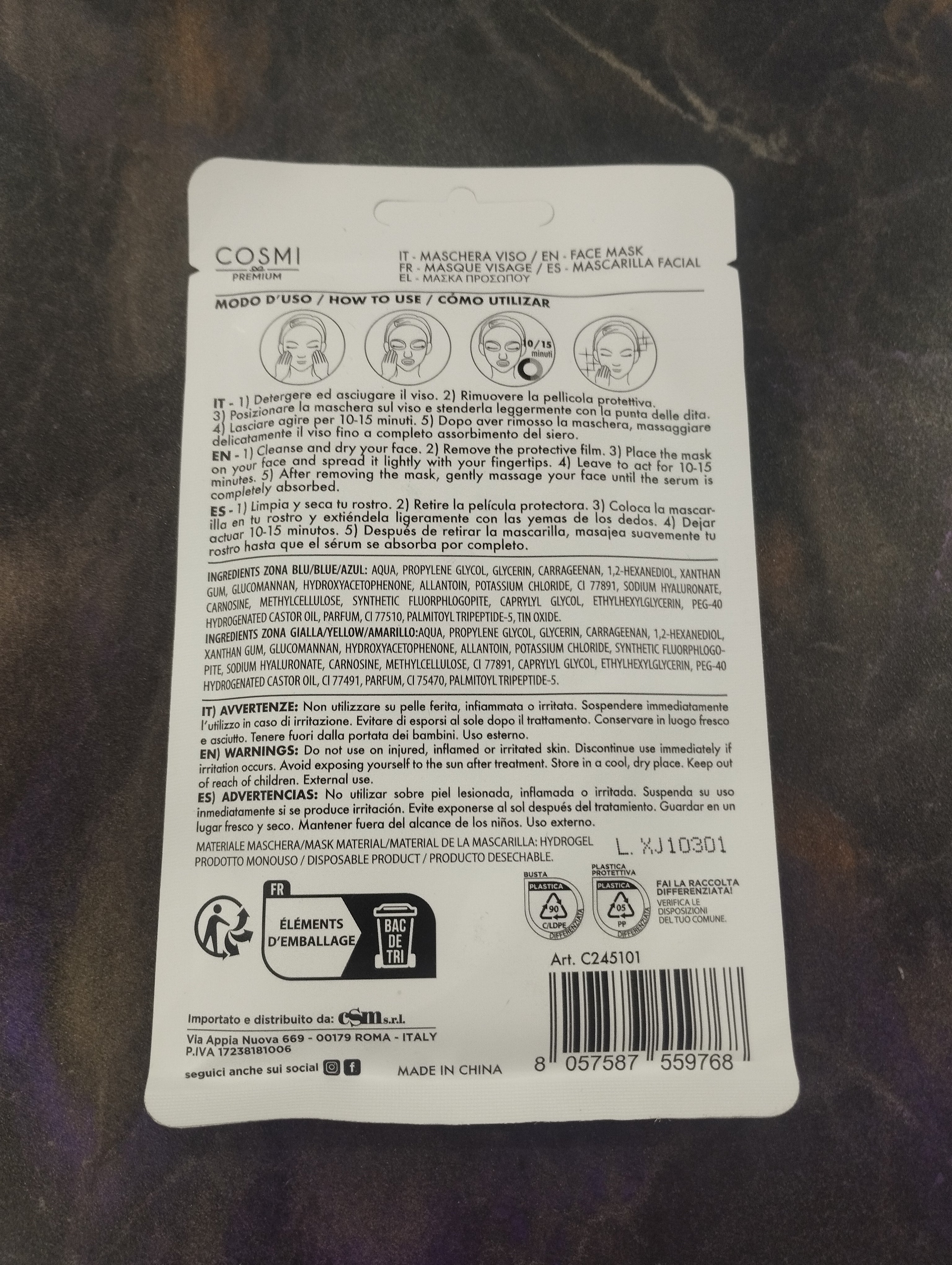 Maschera viso doppia funzione