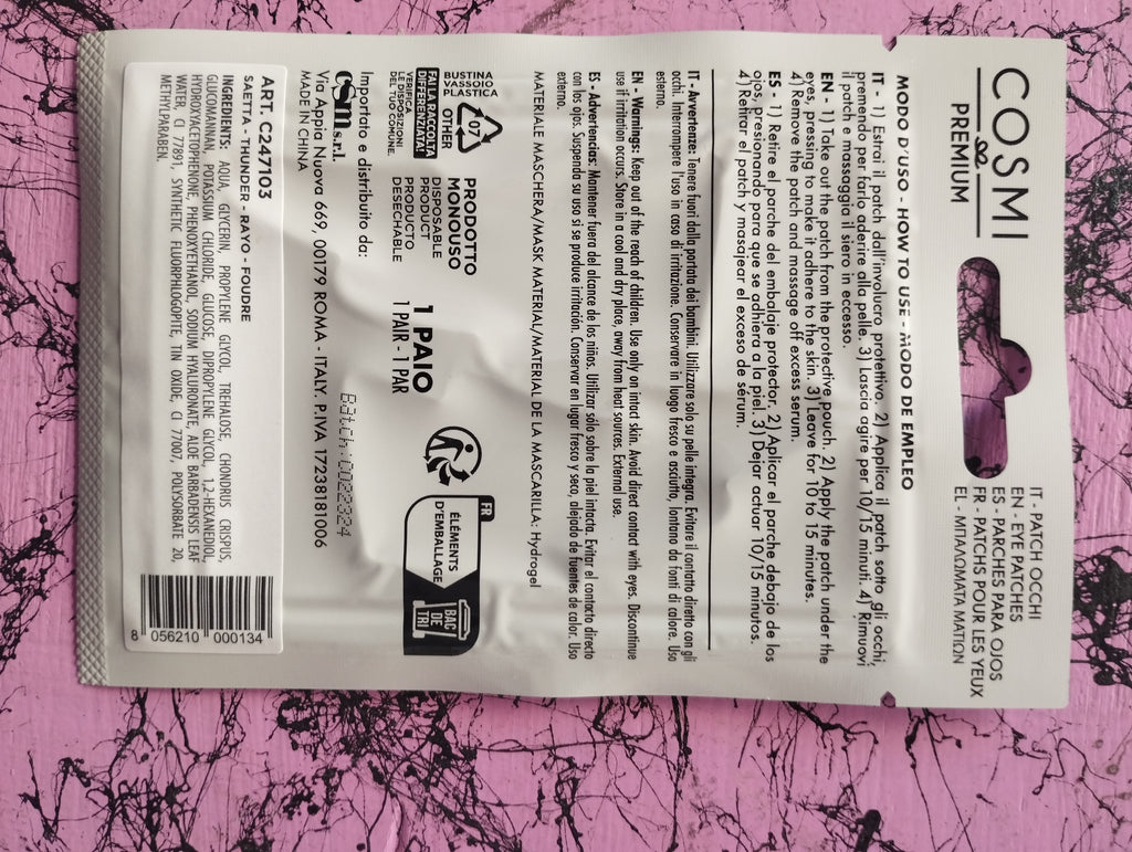 Patch occhi saetta all'aloe vera