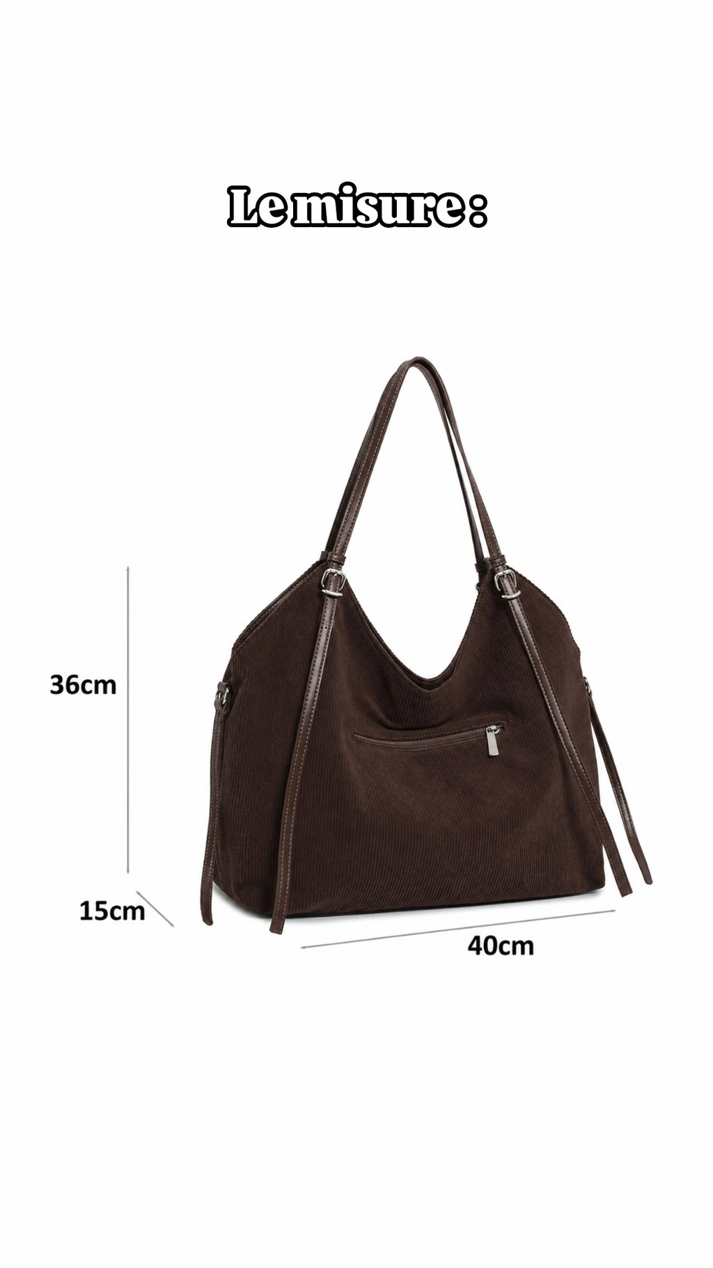 Shopper a costine di velluto