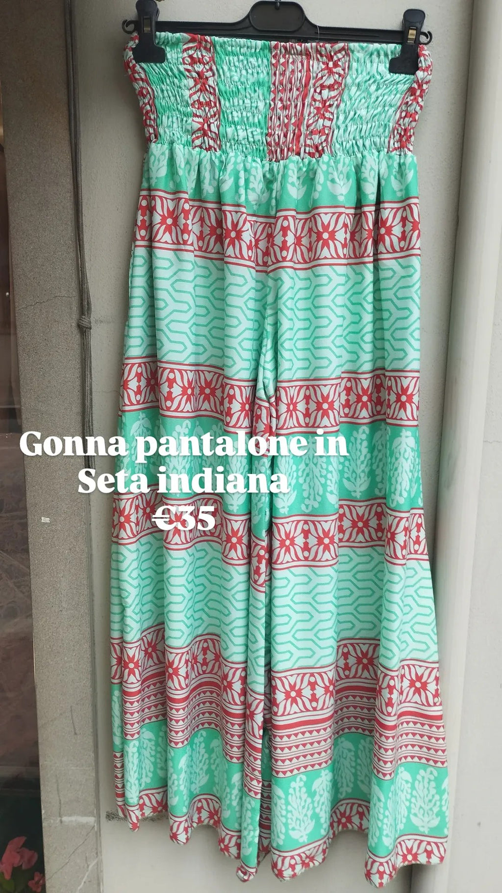 Gonna pantalone in seta indiana