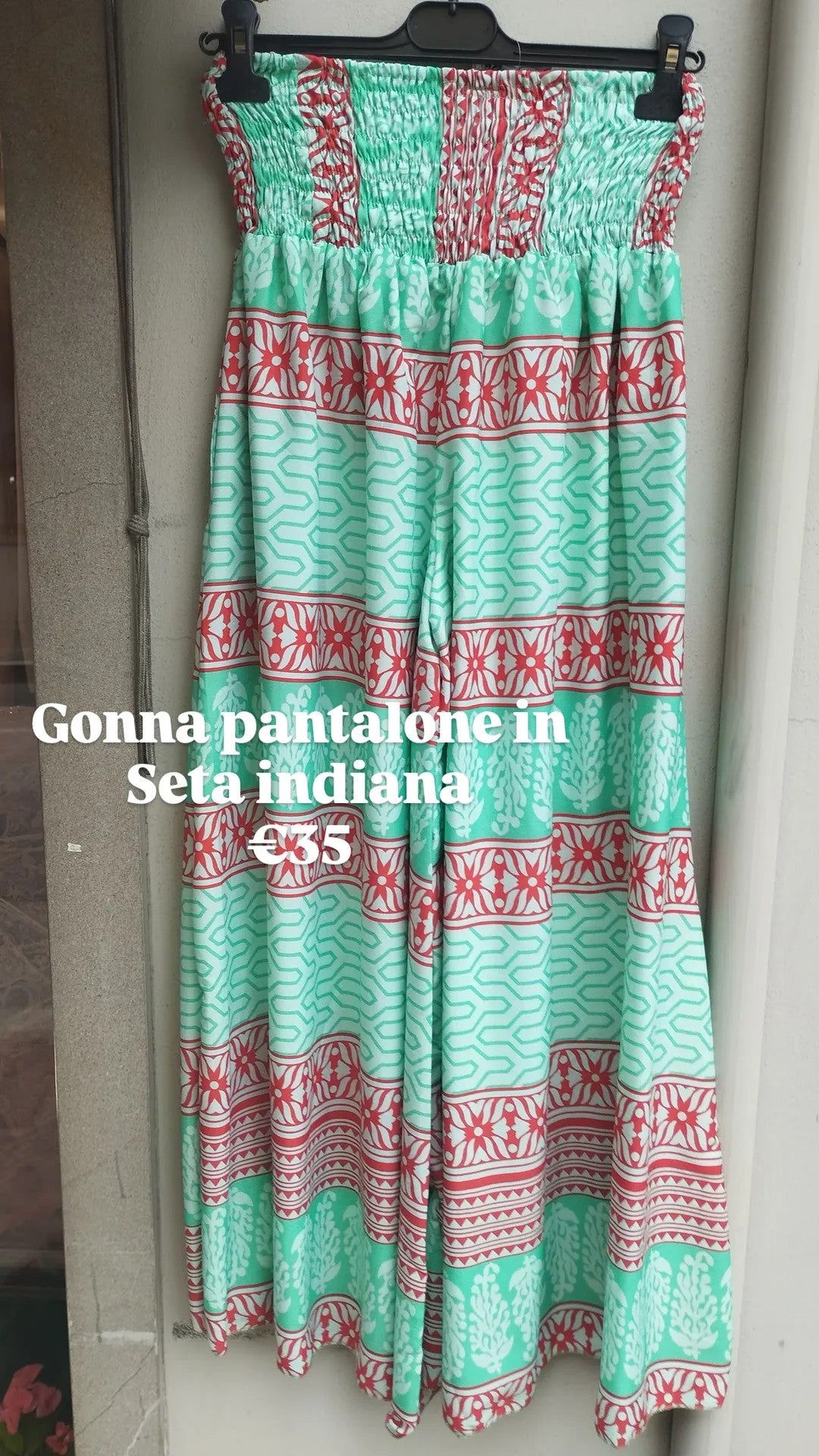 Gonna pantalone in seta indiana