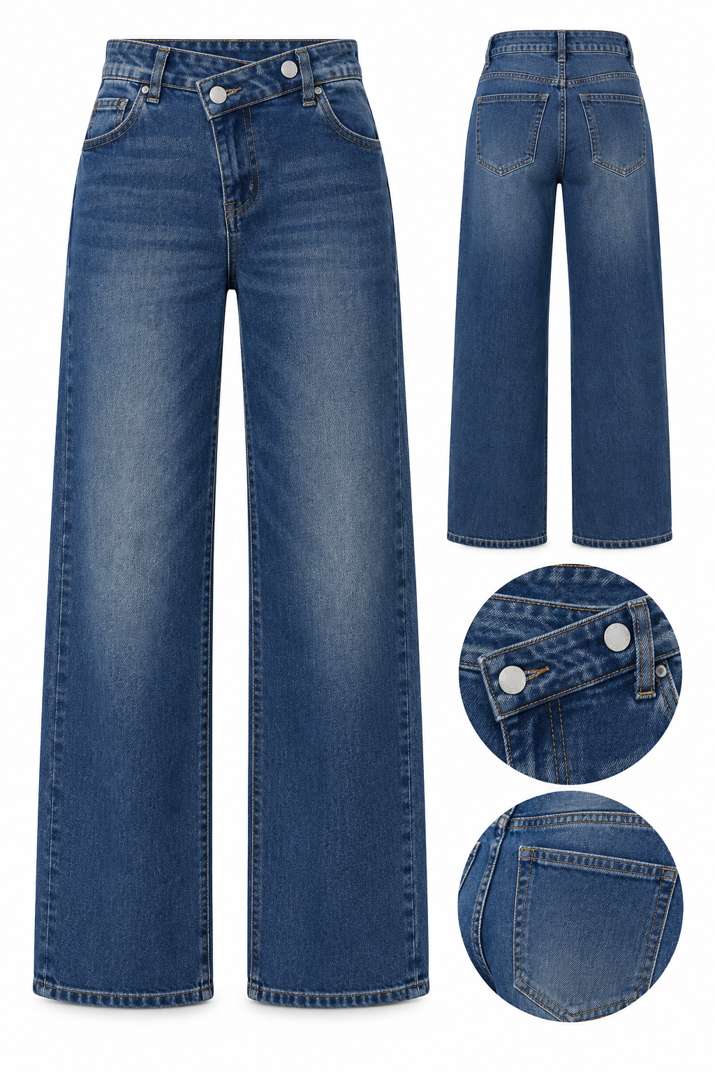 Jeans chiusura asimmetrica