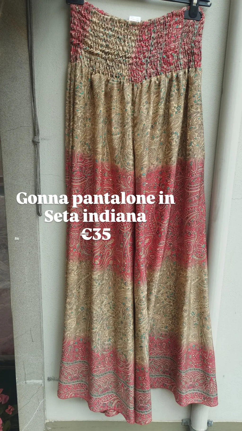 Gonna pantalone in seta indiana