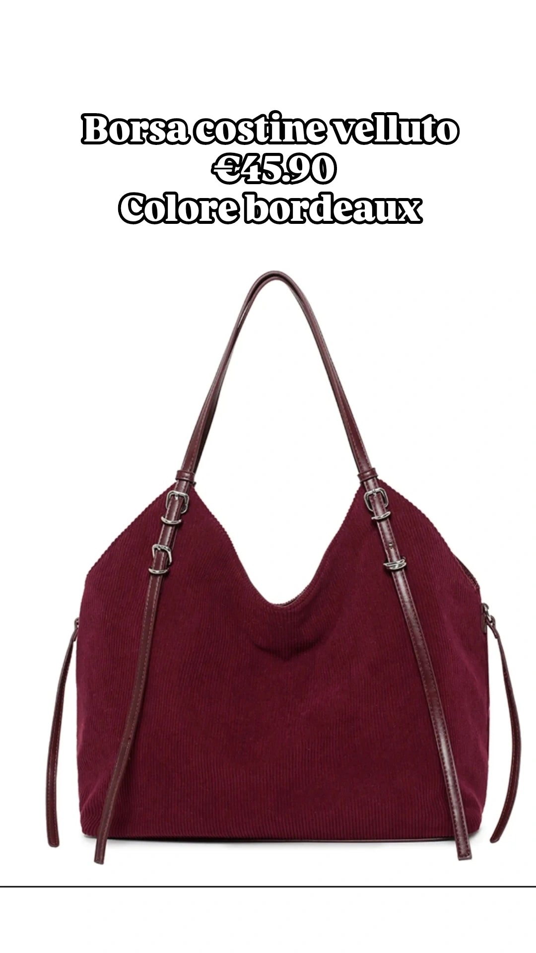 Shopper a costine di velluto