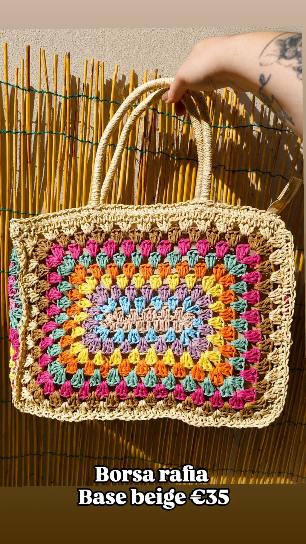 Borsa mattonella rafia