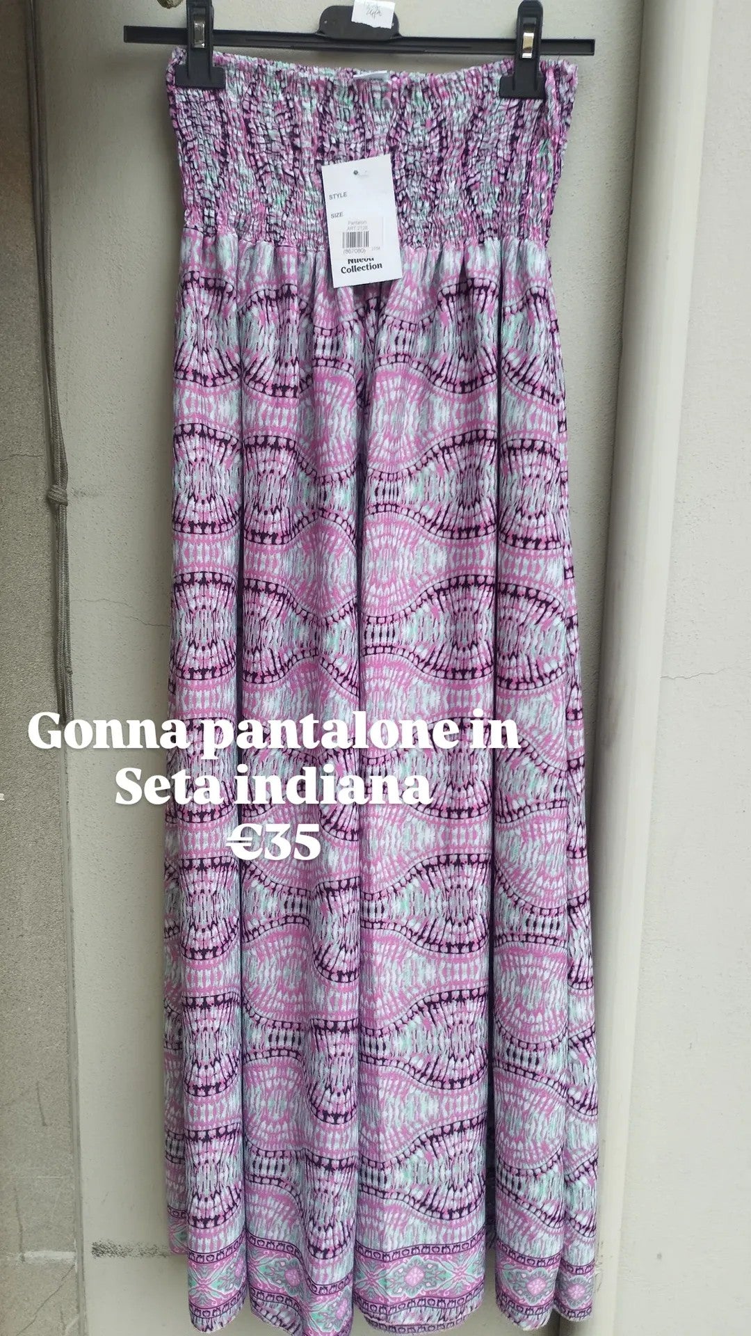 Gonna pantalone in seta indiana