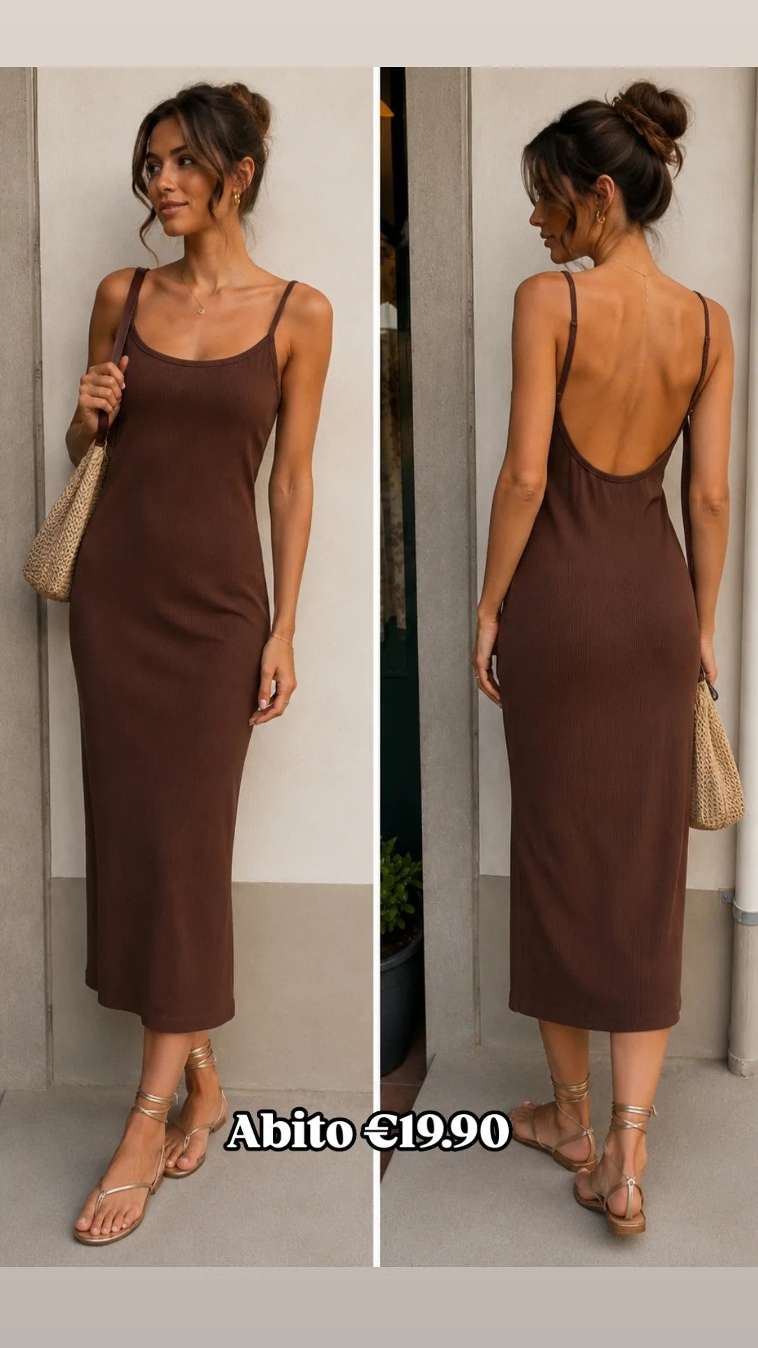 Tubino midi schiena nuda