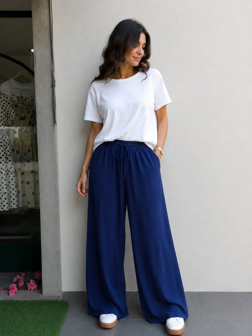 Pantalone tinta unita