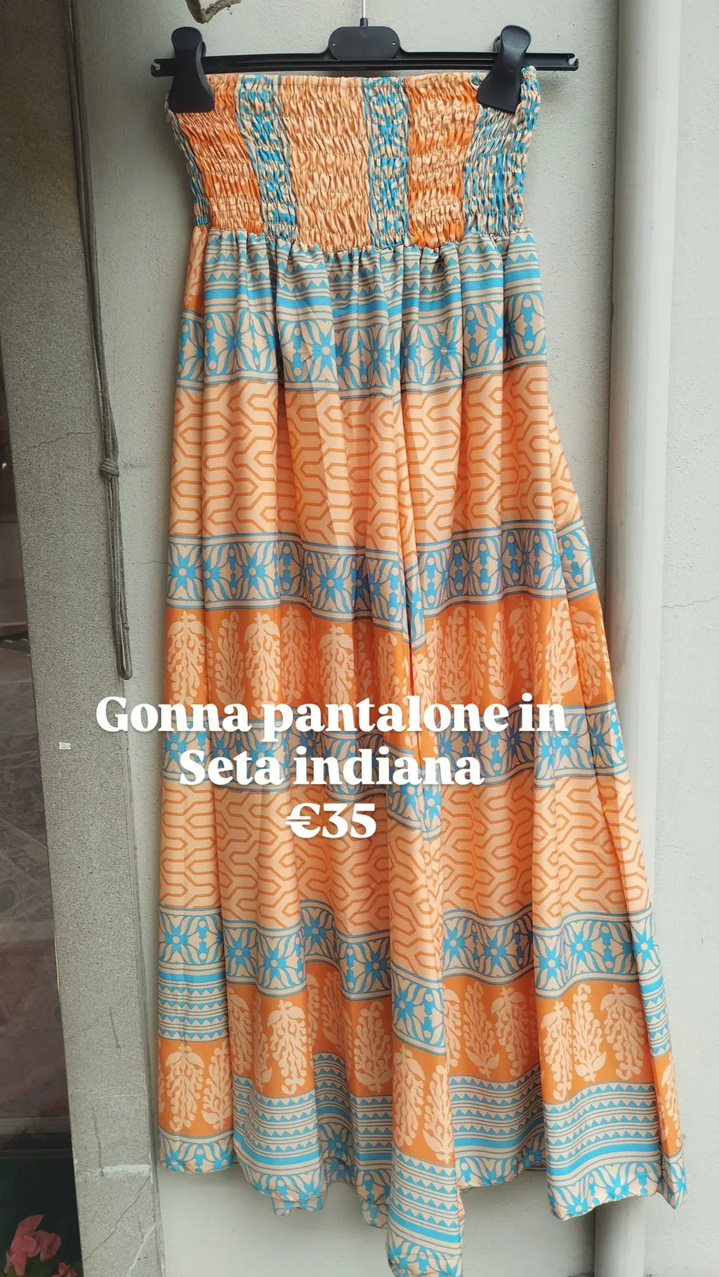 Gonna pantalone in seta indiana
