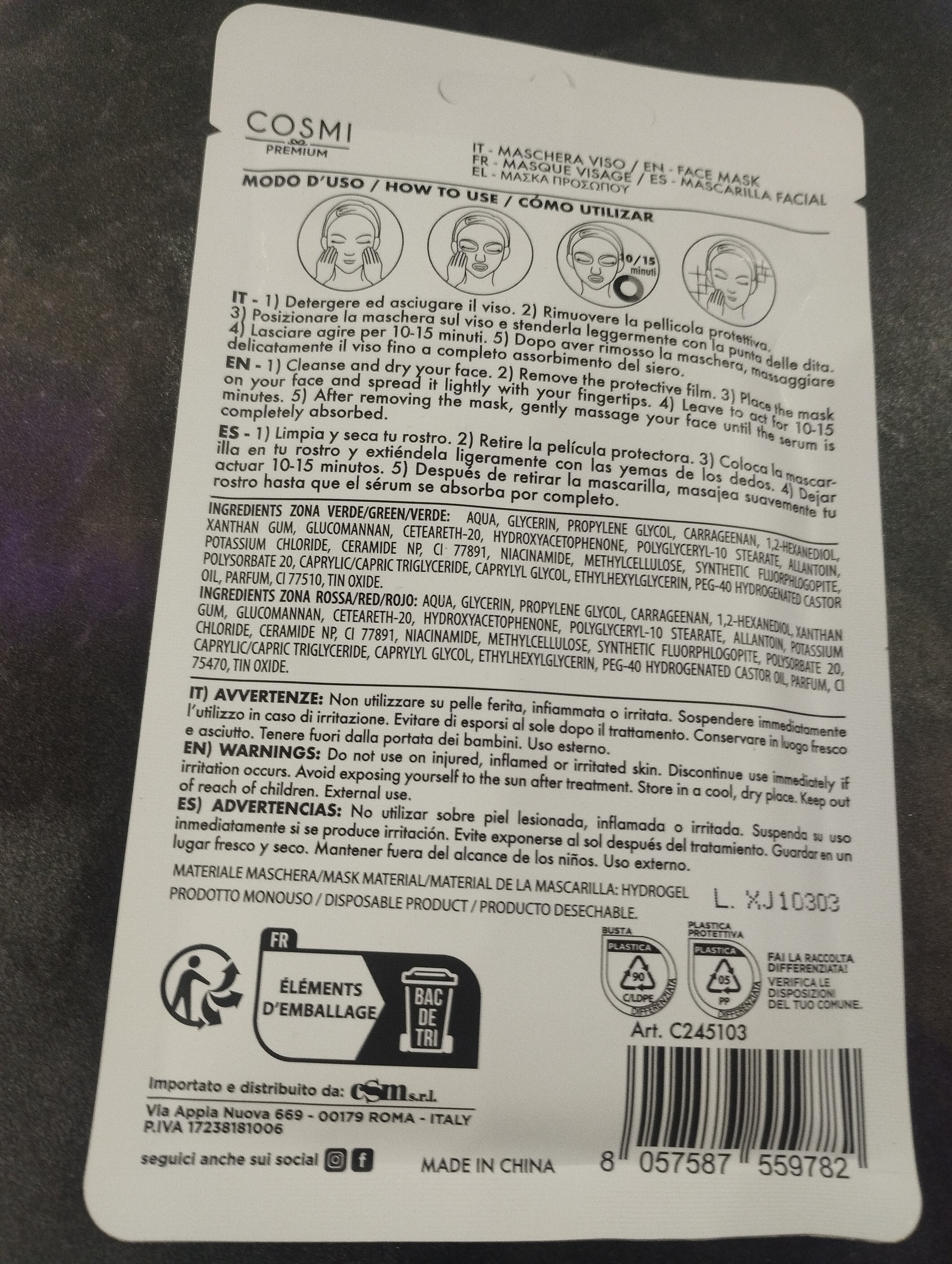 Maschera viso doppia funzione