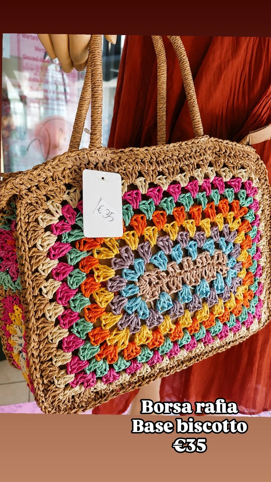 Borsa mattonella rafia