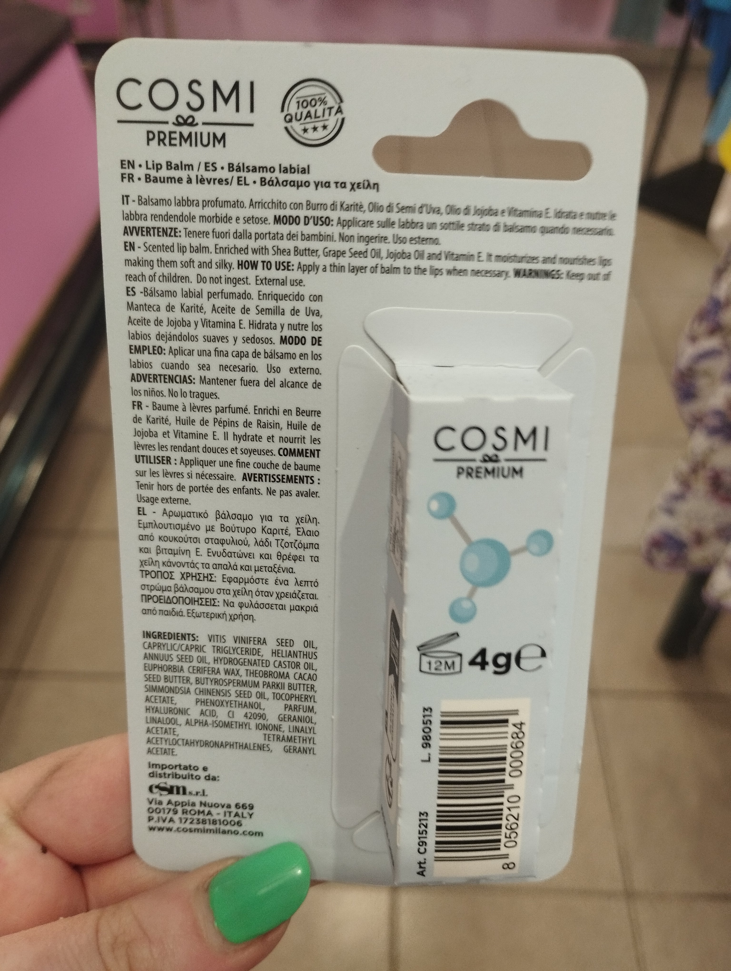 Balsamo labbra idratante vari gusti