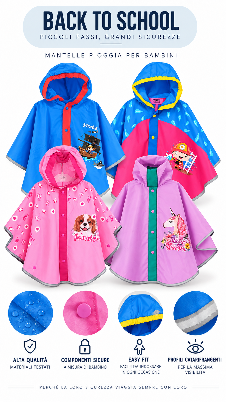 Mantellina pioggia bambini