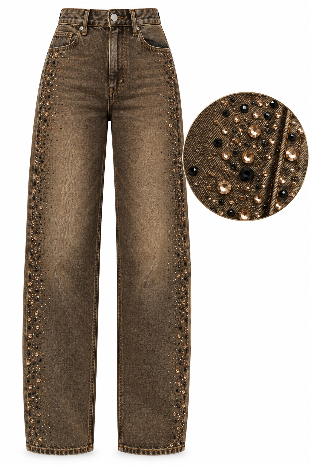 Jeans ballon vintage con strass